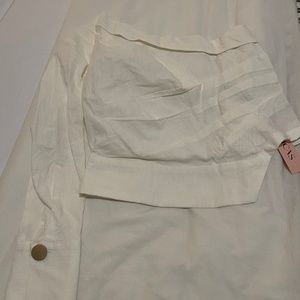 Linen off shoulder shirt